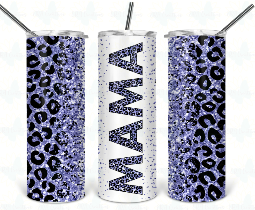 Mama Blue Leopard Tumbler