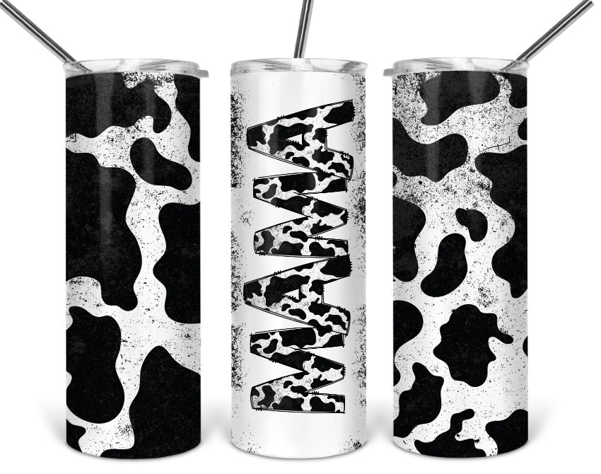 Mama Cow Print Tumbler