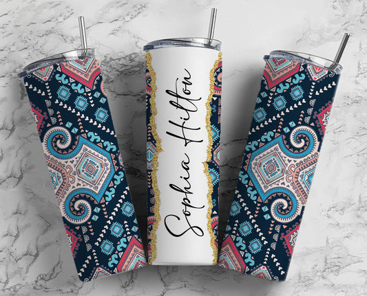 Paisley Pattern Name Tumbler