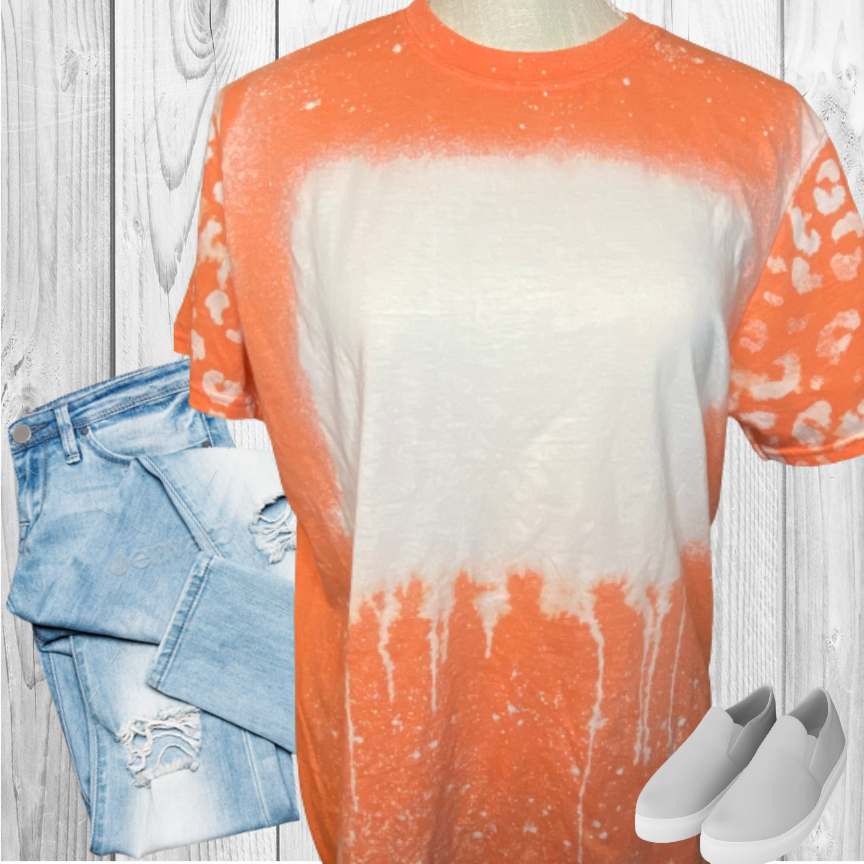 Sweater Weather Coffee Leopard Print Fall Bleached T-Shirt