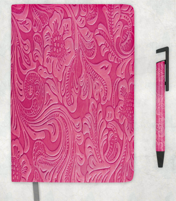 Pink Embossed Look Journal/Pen
