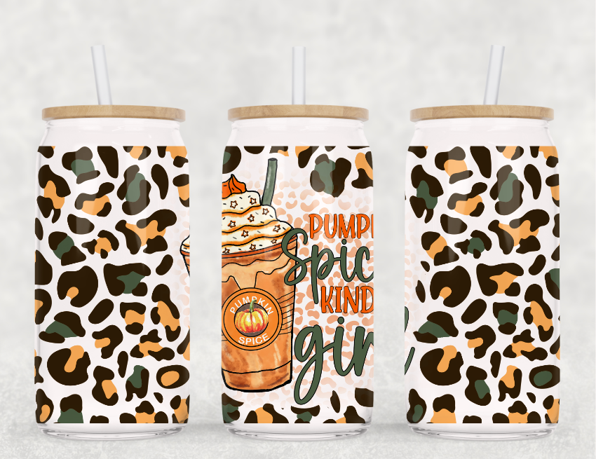 Pumpkin Spice Kinda Girl Coffee Glass Cup