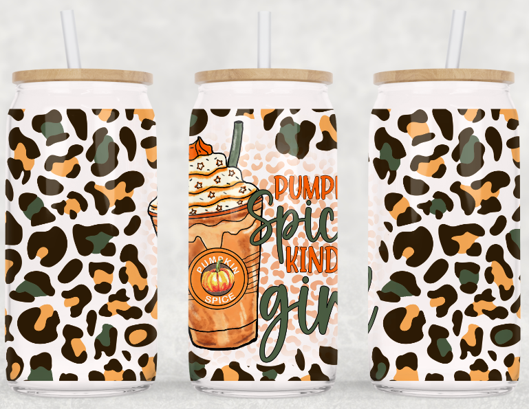 Pumpkin Spice Kinda Girl Coffee Glass Cup