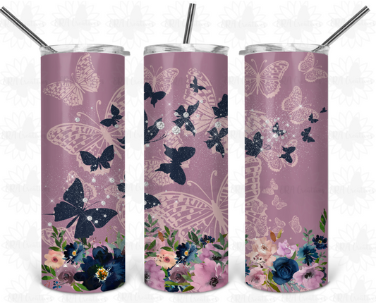 Purple Butterfly Tumbler