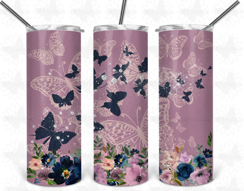 Purple Butterfly Tumbler