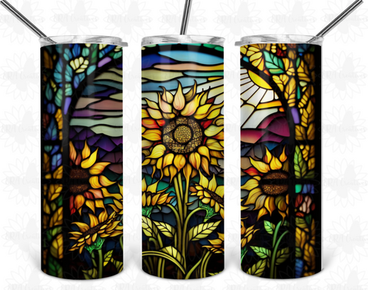 Stained Glass Sunflower Tumbler