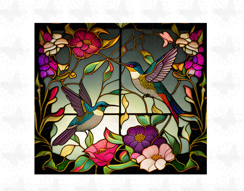 Stained Glass Hummingbirds Tumbler