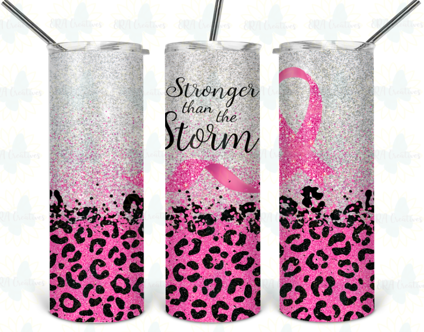 Stronger Than The Storm Breast Cancer Tumbler