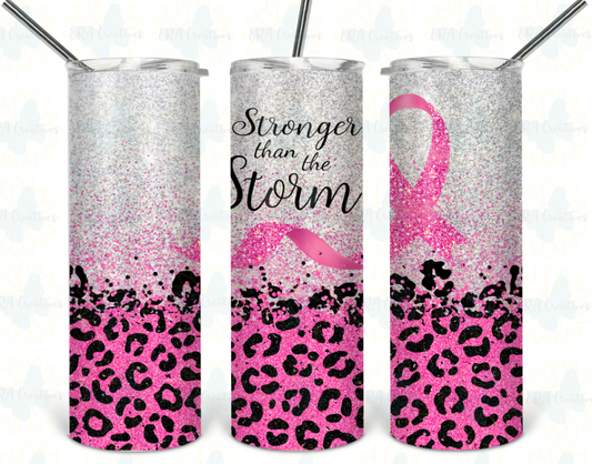 Stronger Than The Storm Breast Cancer Tumbler
