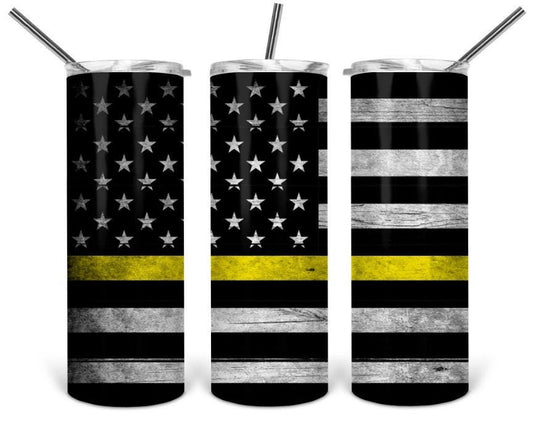 Thin Yellow Line American Flag Dispatchers Tumbler