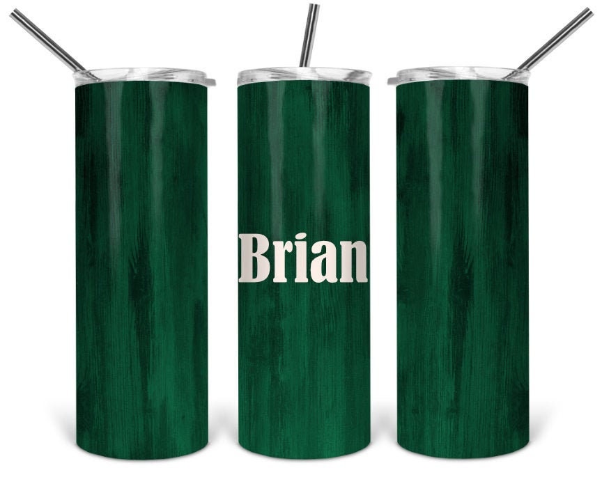 Green Woodgrain Personalized Tumbler