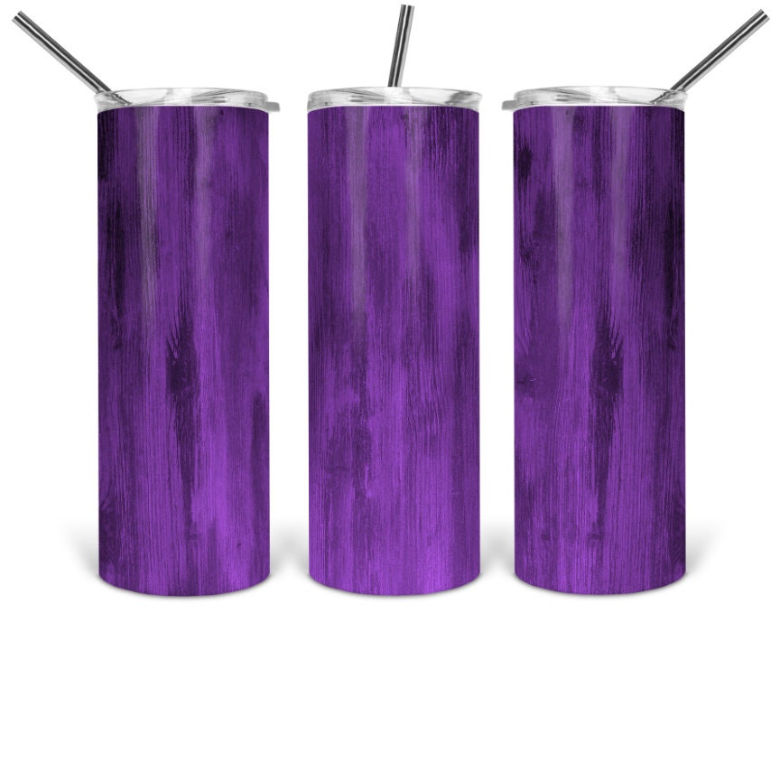 Bright Purple Woodgrain Personalized Tumbler
