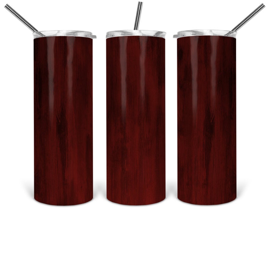 Red Woodgrain Personalized Tumbler