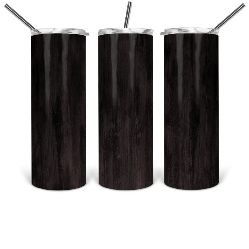 Dark Wood Woodgrain Personalized Tumbler