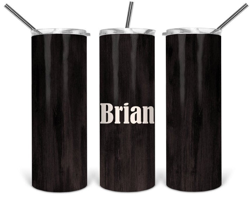 Dark Wood Woodgrain Personalized Tumbler