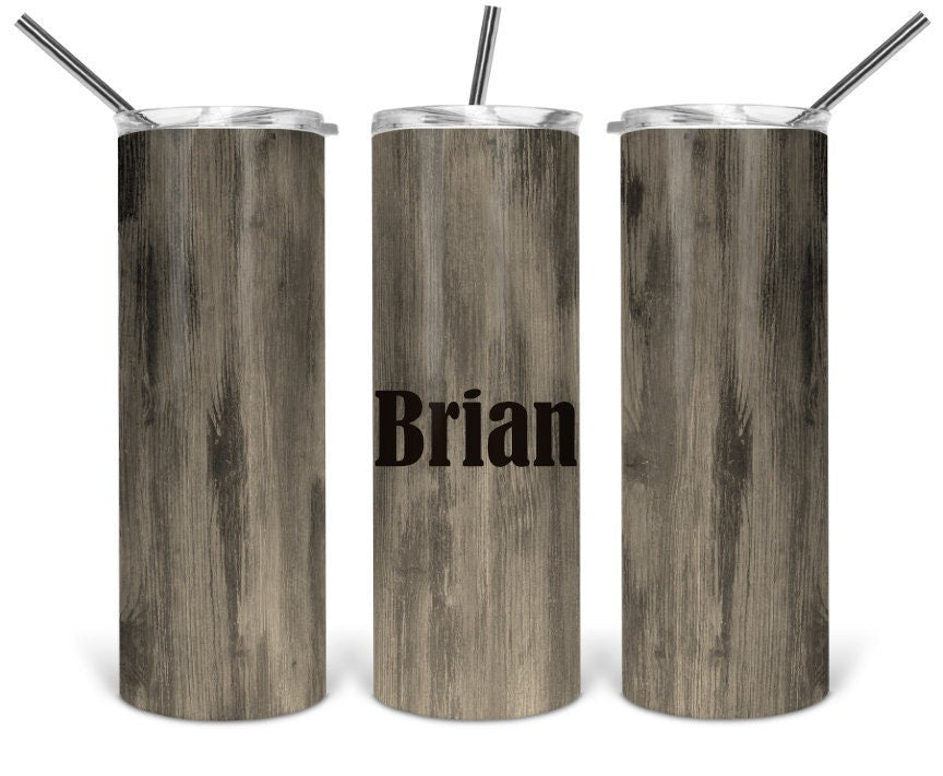 Light Wood Woodgrain Light Wood Personalized Tumbler