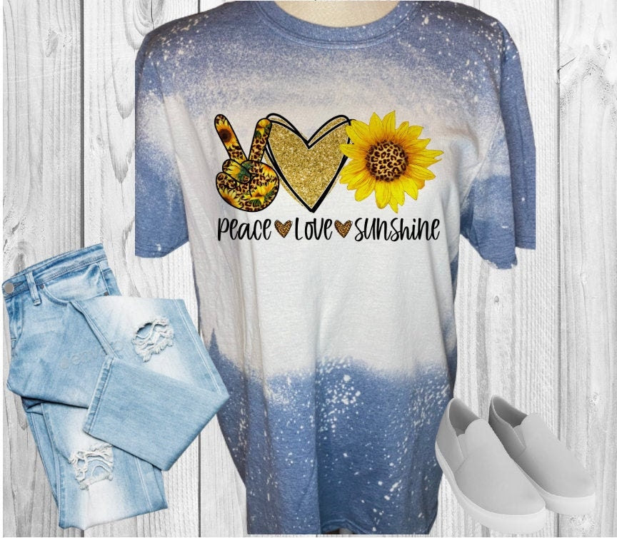 Peace Love Sunshine Bleached T-Shirt