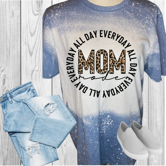 Mom Mode All Day Everyday Bleached T-Shirt