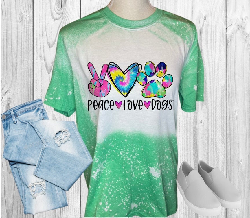Peace Love Dogs Bleached T-Shirt