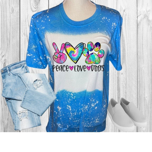 Peace Love Dogs Bleached T-Shirt