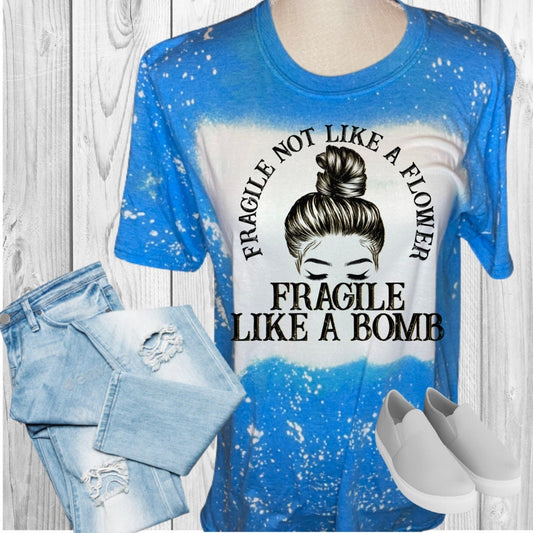 Fragile Like A Bomb Woman Bleached T-Shirt