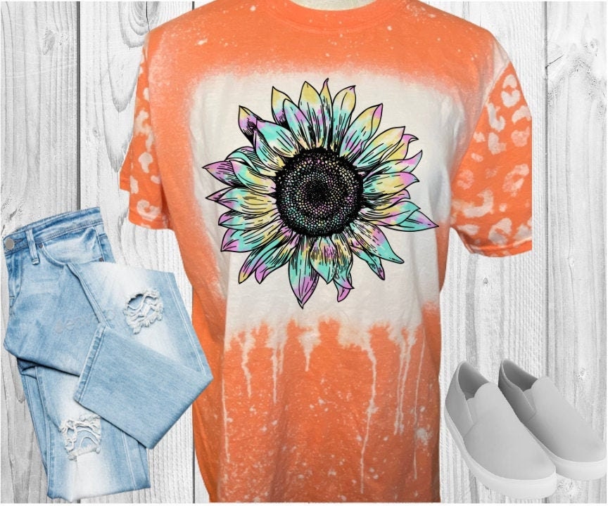 Pastel Sunflower Bleached T-Shirt