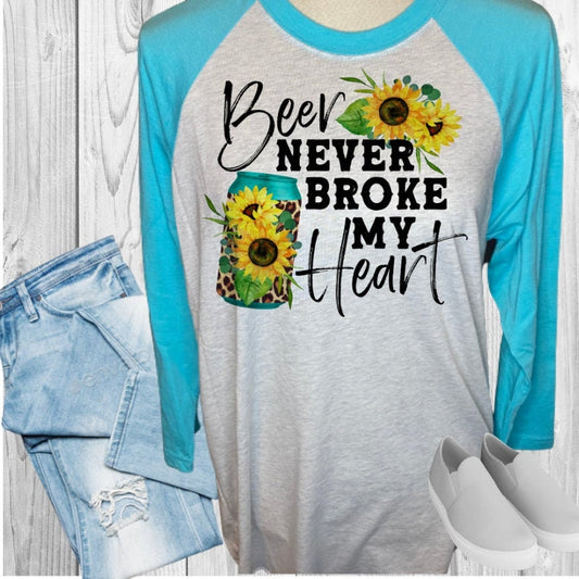 Beer Never Broke My Heart Raglan Shirt
