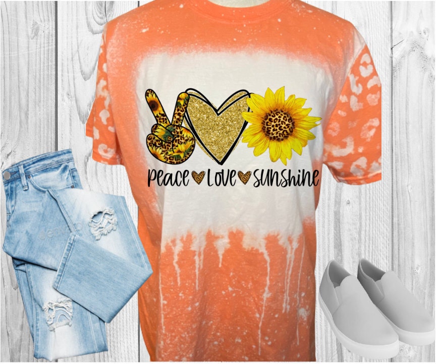 Peace Love Sunshine Bleached T-Shirt