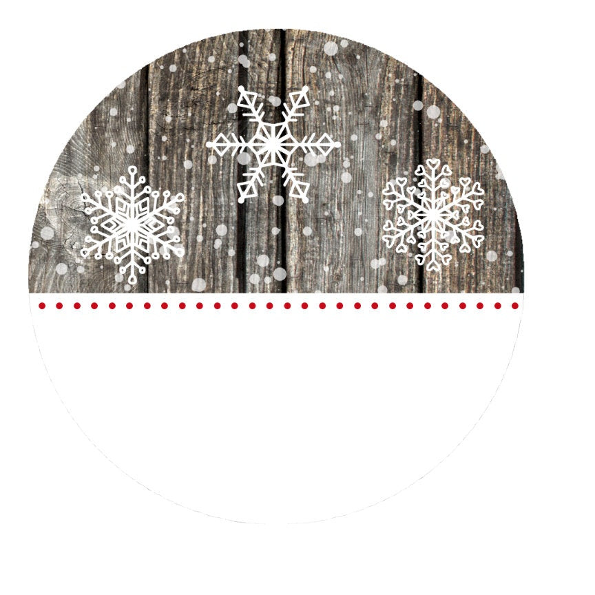 Snowflakes and Wood Personalized Christmas Ornament