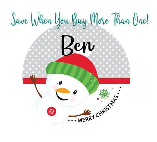Christmas Snowman Name Ornament For Boys Personalized