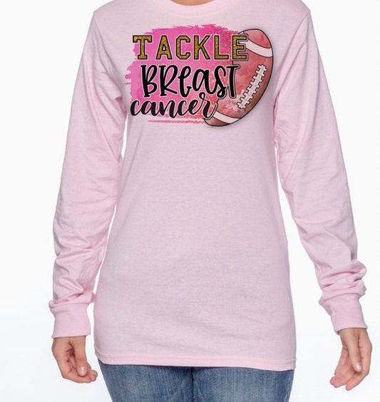 Tackle Breast Cancer Awareness Women's T-Shirt/Long Sleeve T-Shirt