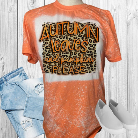 Autumn Leaves And Pumpkin Please Fall Leopard Print