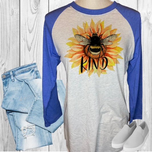 Bee Kind Sunflower Raglan