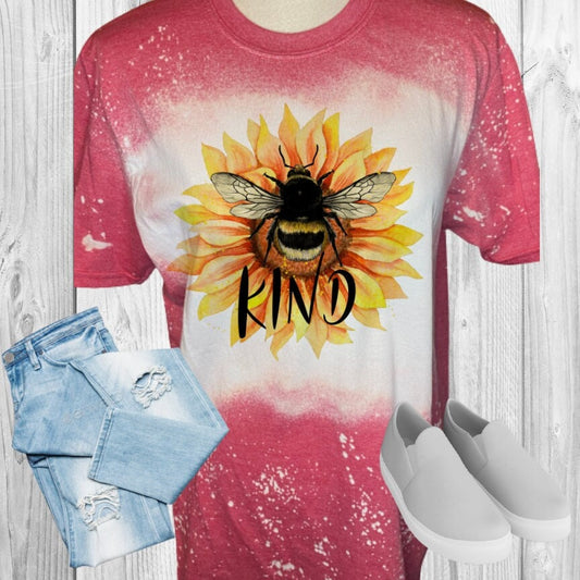 Bee Kind Sunflower Bleached T-Shirt