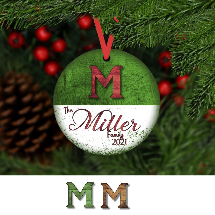 Personalized Monogram Name Christmas Ornament