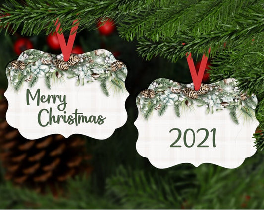Shabby Christmas Personalized Ornament