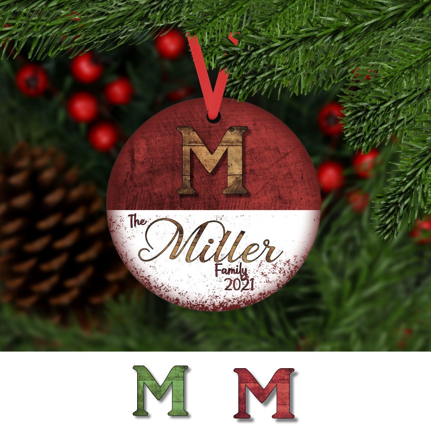 Personalized Monogram Name Christmas Ornament
