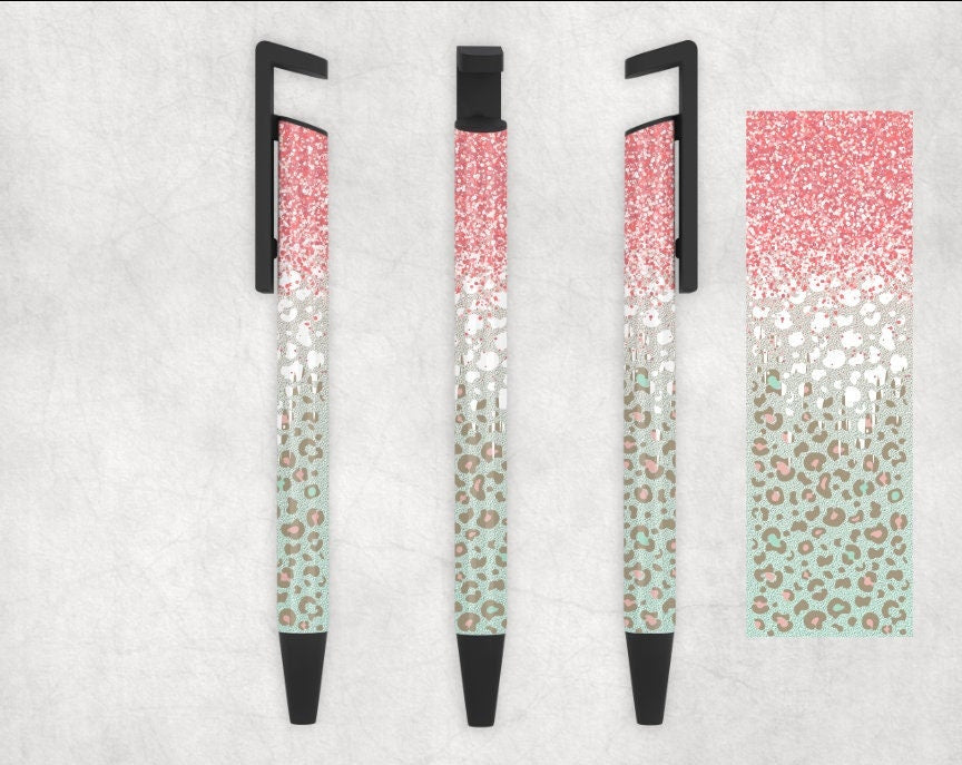 Pink and Silver Leopard Personalized Pen