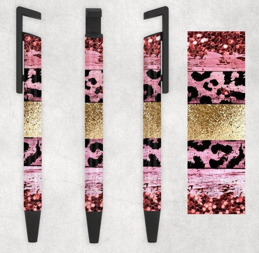 Pink and Gold Leopard Personalized Pen