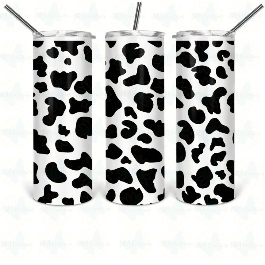 Cow Print Black or Pink Tumbler