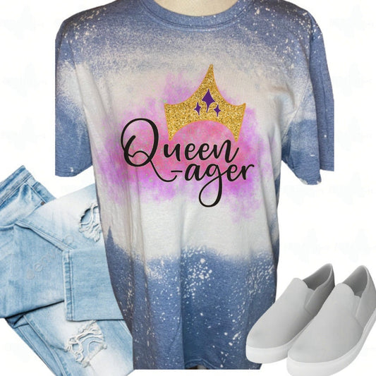 Queenager Crown Bleached T-Shirt