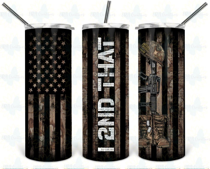 I'd Second That Second Amendment Camo American Flag Tumbler