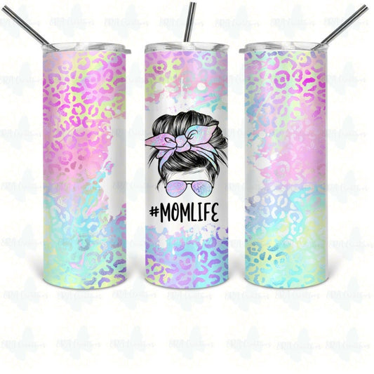 Iridescent Leopard Mom Life Tumbler