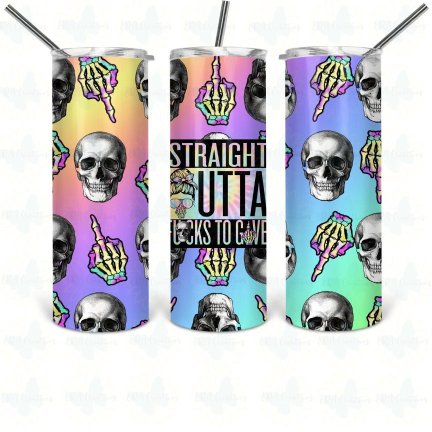 Straight Outta Fucks To Give Neon Tumbler